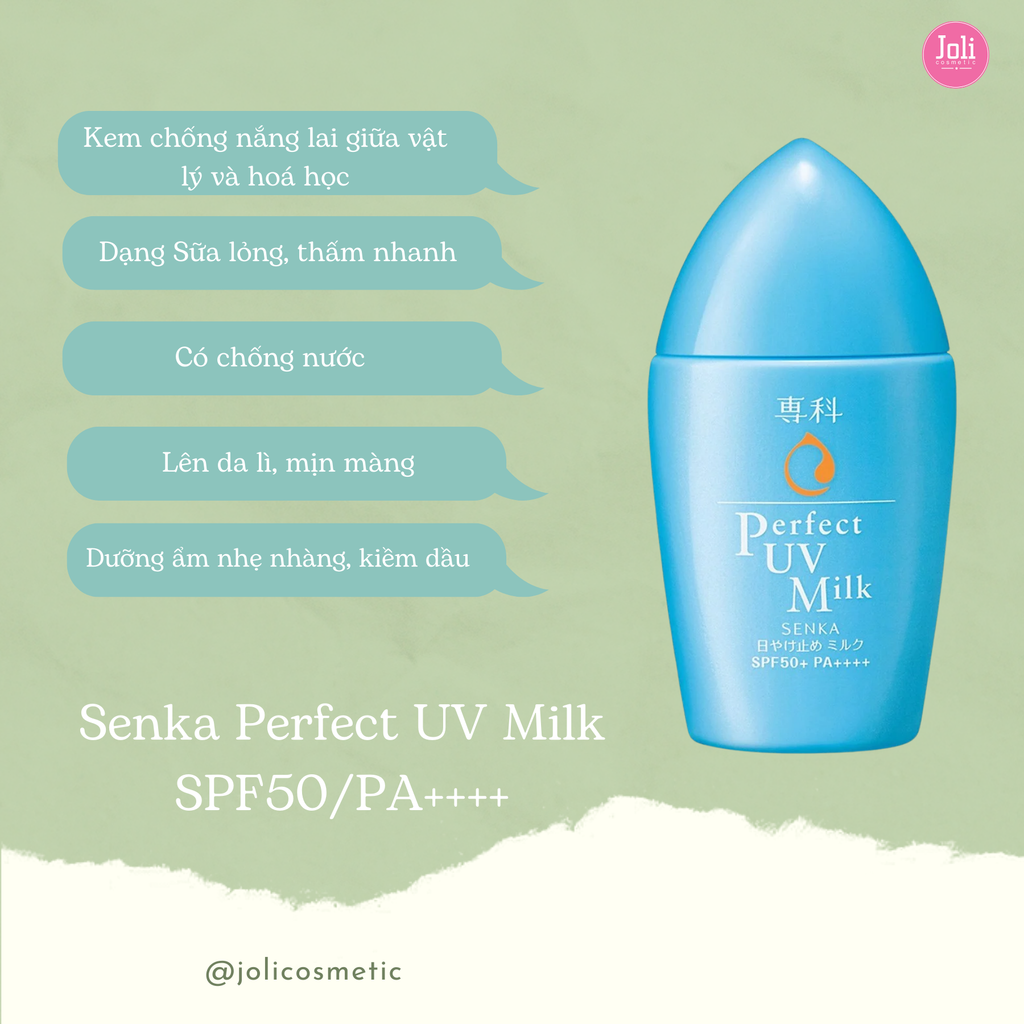Sữa Chống Nắng Kiềm Dầu Mịn Lì Cho Da Dầu Senka Perfect UV Milk SPF50+ PA++++ 40ml