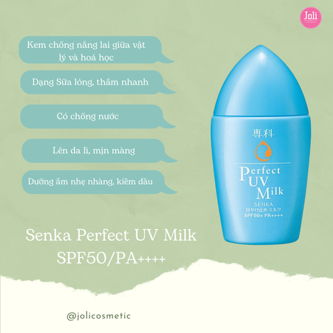 Sữa Chống Nắng Kiềm Dầu Mịn Lì Cho Da Dầu Senka Perfect UV Milk SPF50+ PA++++ 40ml