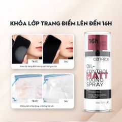 Xịt Khóa Nền Kiềm Dầu Catrice Oil-Control Matt Fixing Spray 16h Long Lasting 50ml