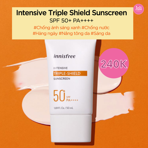 Kem Chống Nắng Nâng Tông Da Innisfree Intensive Triple-Shield Sunscreen SPF 50+/PA++++ 50ml