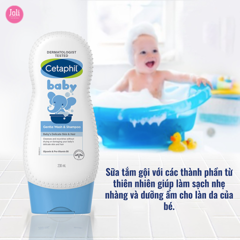 Sữa Tắm Gội Dịu Nhẹ Cho Bé Cetaphil Baby Gentle Wash & Shampoo 230ml