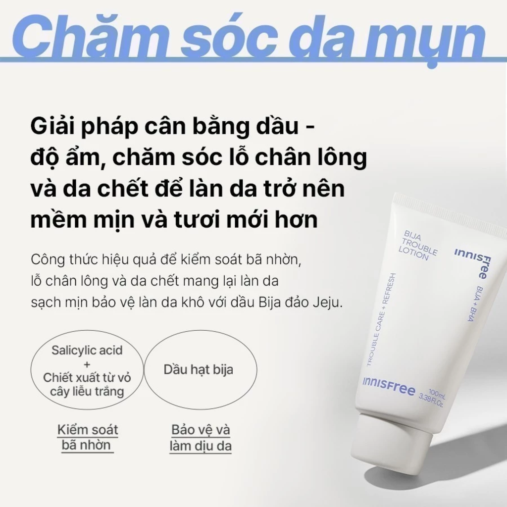 Sữa Rửa Mặt Cho Da Mụn innisfree Bija Trouble Cleansing Foam 150g