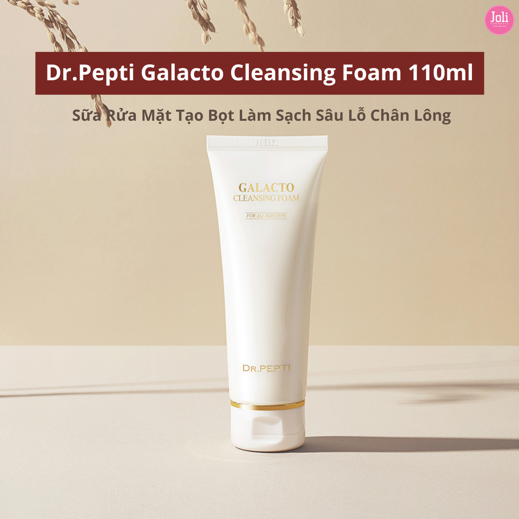 Sữa Rửa Mặt Tạo Bọt Làm Sạch Sâu Lỗ Chân Lông Dr.Pepti Galacto Cleansing Foam 110ml