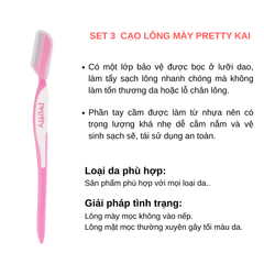 Set 3 Dao Cạo Lông Mày Pretty KAI FRML-3PN