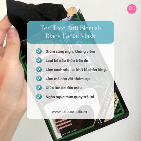 Mặt Nạ Tràm Trà Kiểm Soát Dầu Và Mụn Sexylook Tea Tree Anti Blemish Black Facial Mask 28ml