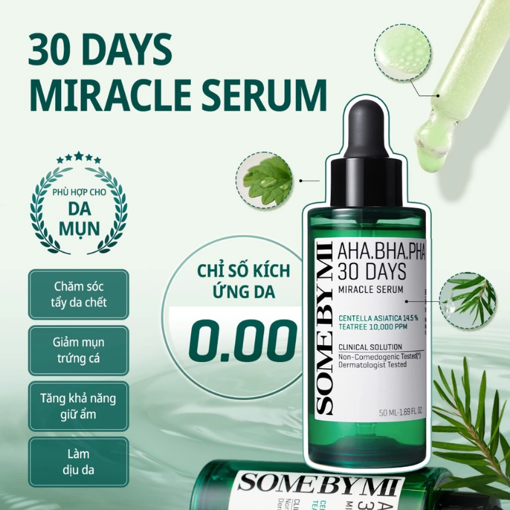 Tinh Chất Trị Mụn Some By Mi AHA-BHA-PHA 30 Days Miracle Serum 50ml