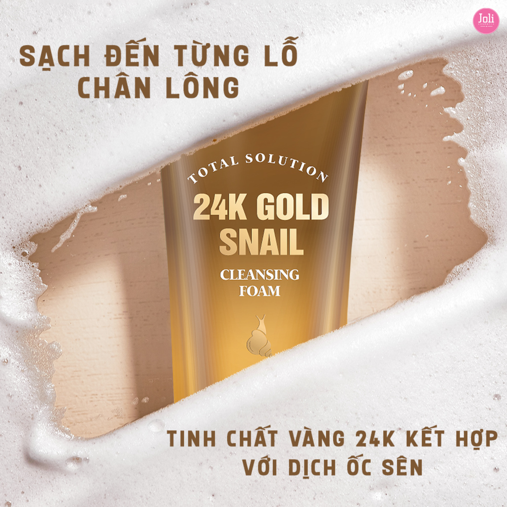 Sữa Rửa Mặt Prettyskin Total Solution 24K Gold Snail Cleansing Foam 150ml