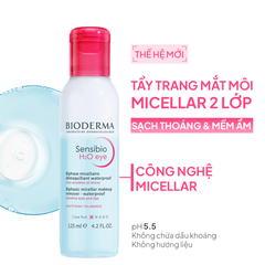 Nước Tẩy Trang Mắt Môi Bioderma Sensibio H2O Eye 125ml