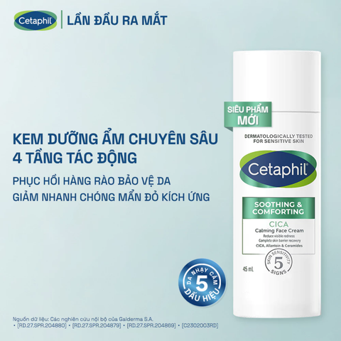 Kem Dưỡng Ẩm Làm Dịu Và Phục Hồi Da Cetaphil Soothing And Comforting Cica Calming Face Cream 45ml
