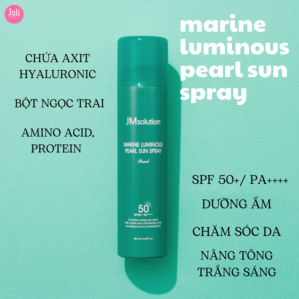 Xịt Chống Nắng Chiết Xuất Ngọc Trai JMsolution Marine Luminous Pearl Sun Spray SPF50+ PA++++ 180ml
