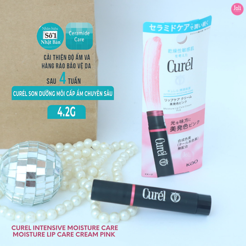 Son Dưỡng Môi Cấp Ẩm Chuyên Sâu Màu Hồng Curel Intensive Moisture Care Moisture Lip Care Cream Pink 4.2g