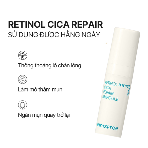 Bộ Dưỡng Ẩm Phục Hồi Da 2 Món innisfree Retinol Duo Kit Green Tea Serum 10ml Retinol Ampoule 5ml