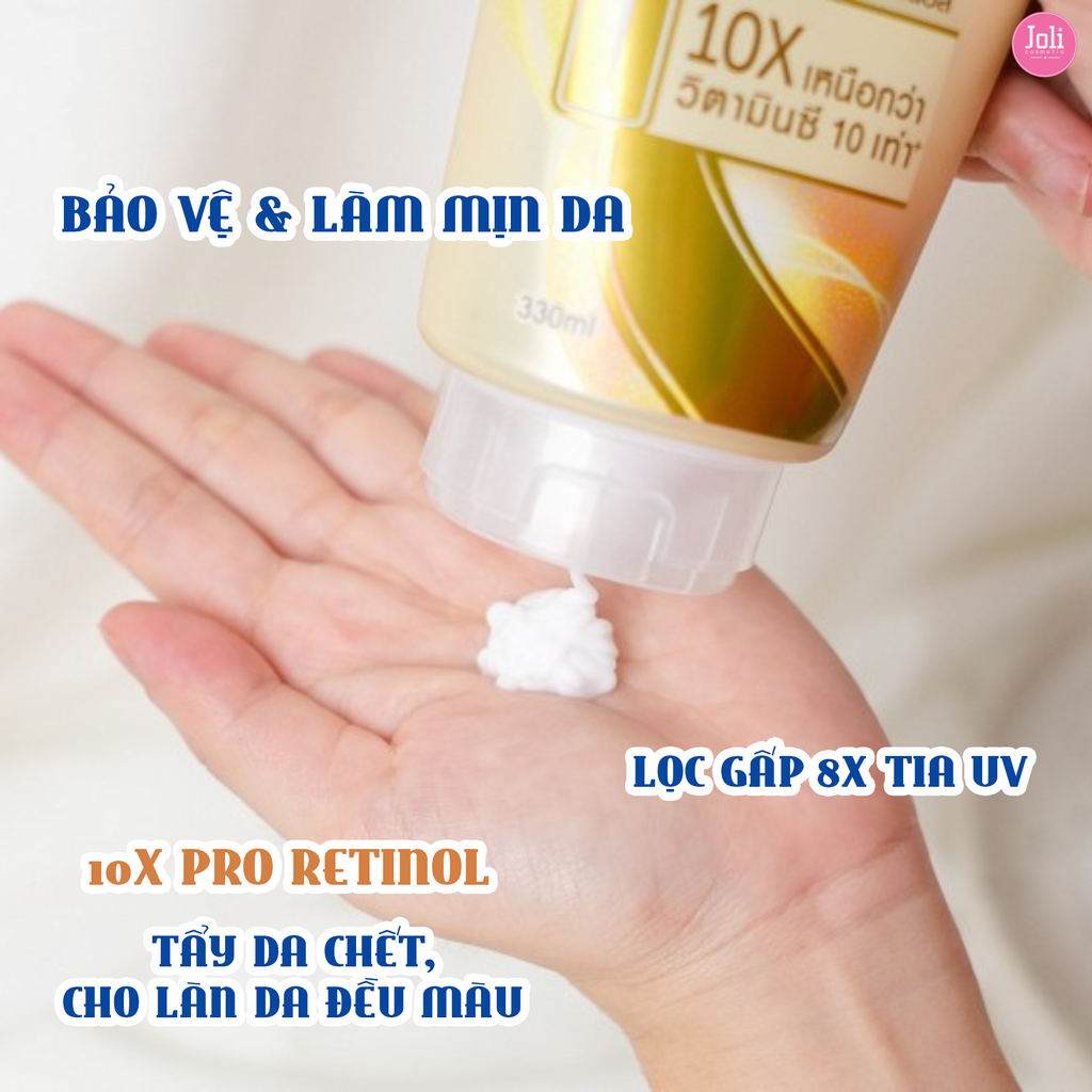 Sữa Dưỡng Thể Sáng Đều Màu Da Ban Ngày Vaseline Gluta-Hya Serum Burst UV Lotion Flawless Bright 330ml