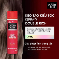Xịt Tạo Kiểu Tóc Giữ Tóc Cố Định Double Rich Hair Spray Strong Hold 170ml