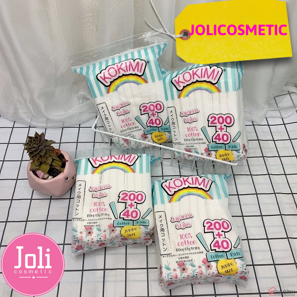 Bông Tẩy Trang Mihoo Kokimi Bông Vuông Cotton Pads Jumpo 240 Miếng