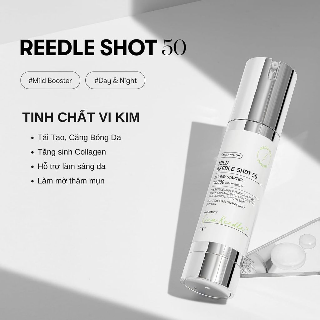 Tinh Chất Thu Nhỏ Lỗ Chân Lông Mịn Da VT Cosmetics Mild Reedle Shot 50 50ml