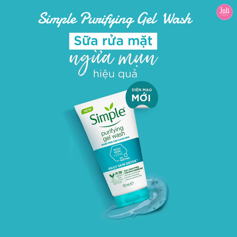 Sữa Rửa Mặt Kiềm Dầu Ngừa Mụn Simple Purifying Gel Wash 150ml