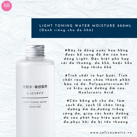 Nước hoa hồng Muji Light Toning Water Moisture 200ml