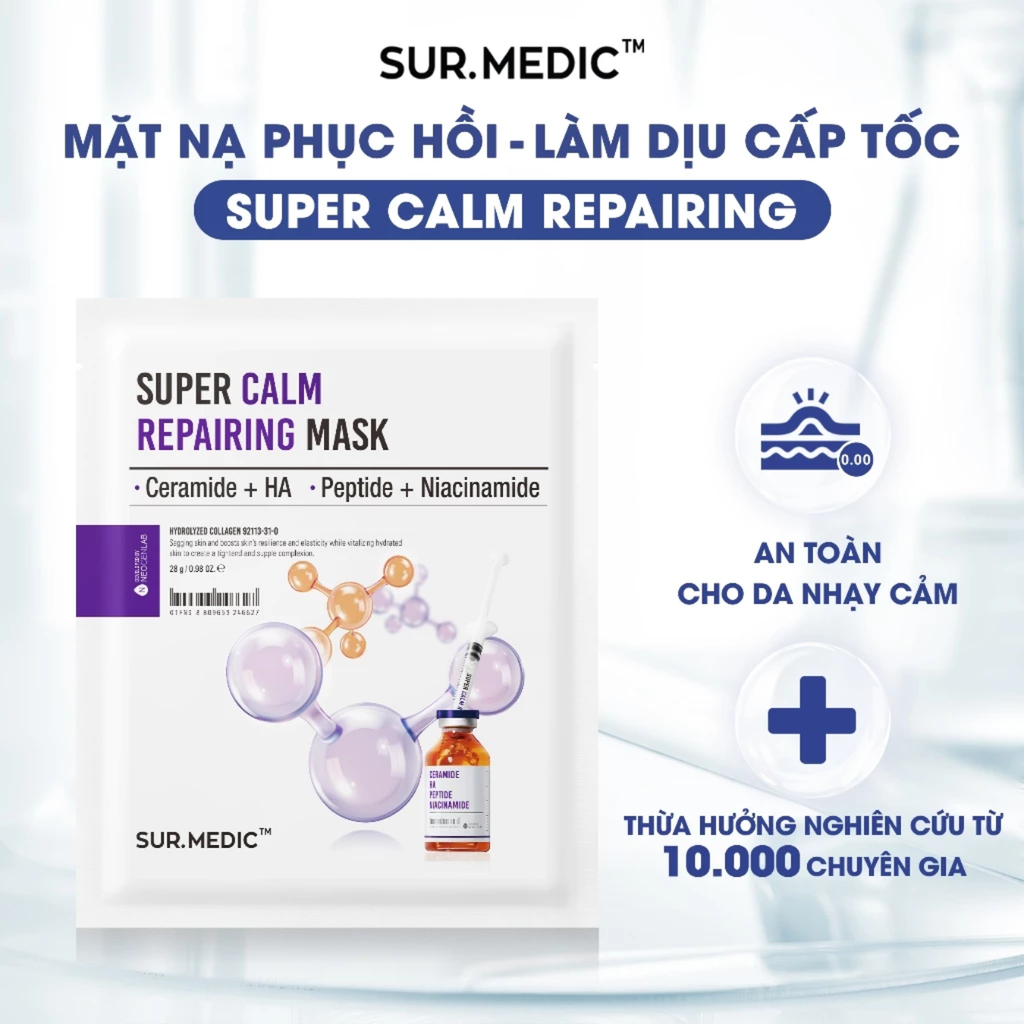Mặt Nạ Phục Hồi Làm Dịu Da Sur.Medic+ Super Calm Repairing Mask 28g