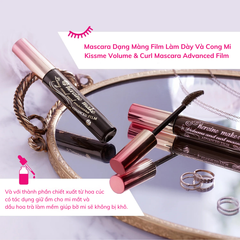 Mascara Dạng Màng Film Làm Dày Và Cong Mi Kissme Volume & Curl Mascara Advanced Film 6g