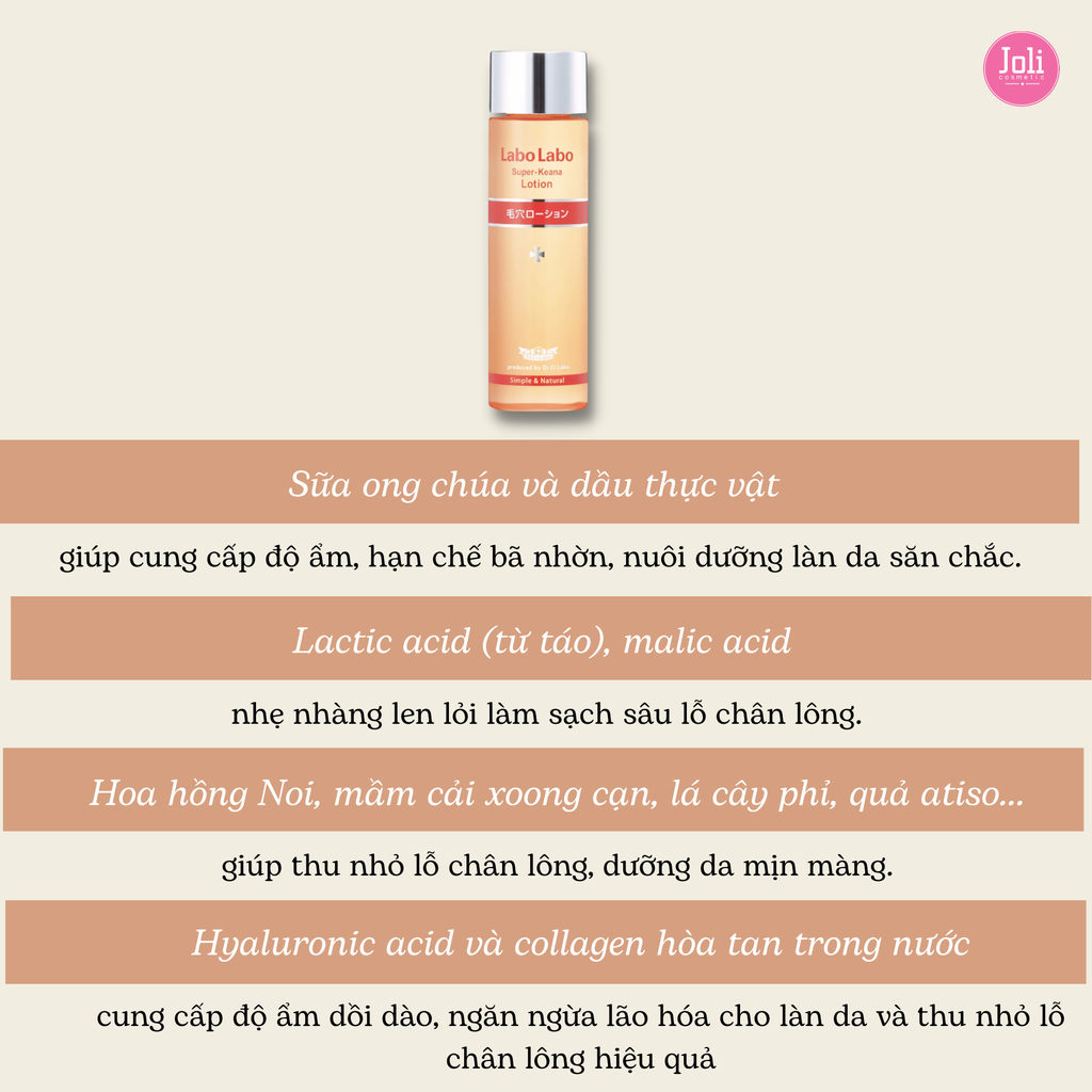 Nước Hoa Hồng Dưỡng Ẩm Thu Nhỏ Lỗ Chân Lông Labo Labo Super Keana Lotion 100ml