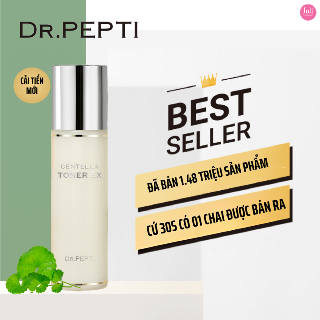 Nước Hoa Hồng Rau Má Làm Dịu Dưỡng Sáng Da Dr.Pepti+ Centella Toner EX 180ml