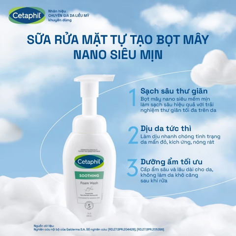 Sữa Rửa Mặt Cho Da Nhạy Cảm Cetaphil Soothing Foam Wash 200ml