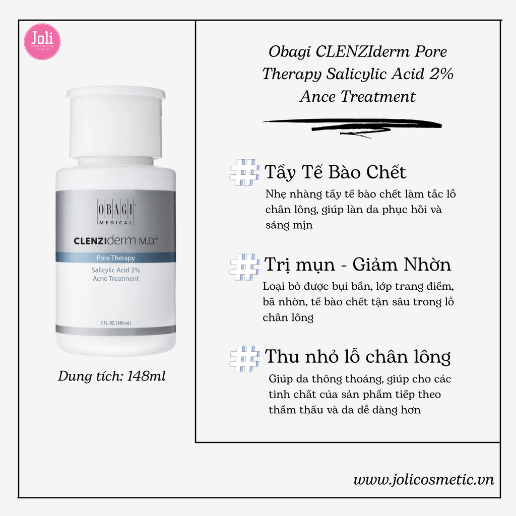 Dung Dịch Đặc Trị Mụn Obagi CLENZIderm Pore Therapy Salicylic Acid 2% Ance Treatment