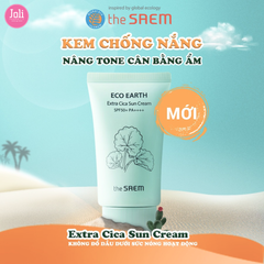 Kem Chống Nắng Chiết Xuất Rau Má Nâng Tông Làm Dịu Da The Saem Eco Earth Extra Cica Sun Cream SPF50+/PA++++ 50g