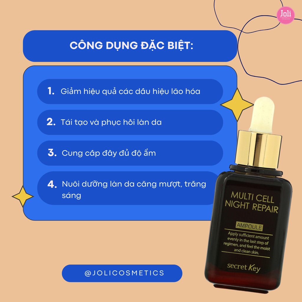 Tinh Chất Chống Lão Hóa Secret Key Multi Cell Night Repair Ampoule 50ml