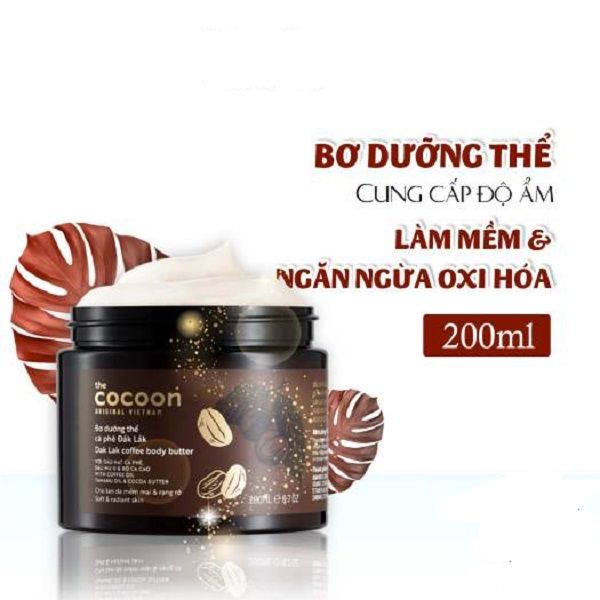 Bơ Dưỡng Thể Cocoon Chiết Xuất Cà Phê Đắk Lắk Coffee Body Butter 200ml