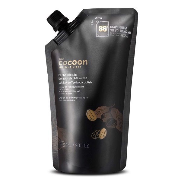 Túi Refill Tẩy Tế Bào Chết Toàn Thân Cocoon Dak Lak Coffee Body Polish 600ml