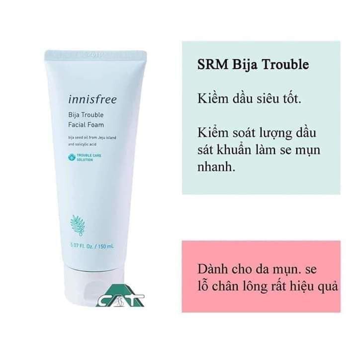 Sữa Rửa Mặt Cho Da Mụn Innisfree Bija Trouble Facial Foam 150ml