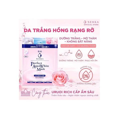 Mặt Nạ Senka Dưỡng Da Sáng Hồng 25ml Perfect Aqua White Mask Extra White