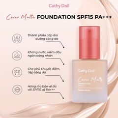 Kem Nền Cathy Doll Cover Matte Foundation SPF15 PA +++ 30g