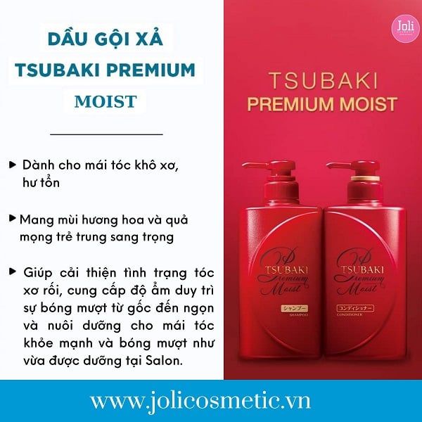 Dầu Gội Dưỡng Tóc Bóng Mượt Tsubaki Premium Moist Shampoo 490ml