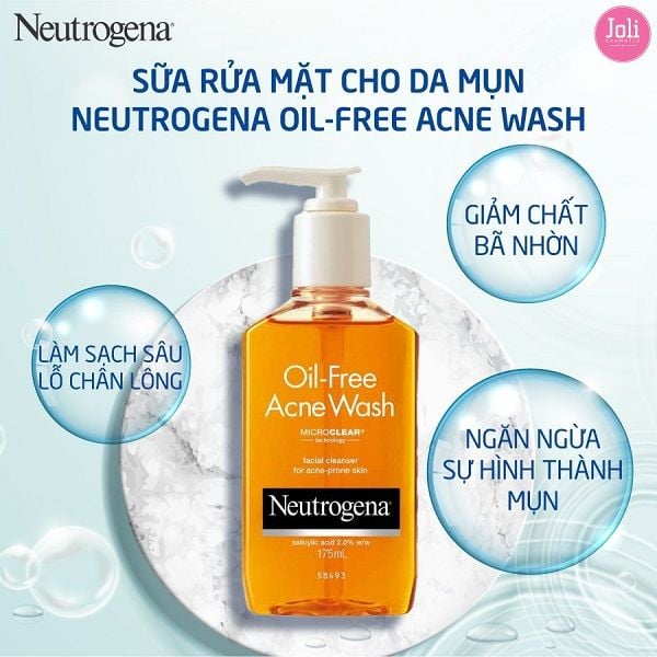 Sữa Rửa Mặt Ngăn Ngừa Mụn Neutrogena Oil-Free Acne Wash 175ml
