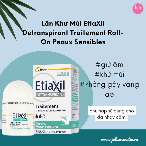 Lăn Khử Mùi EtiaXil Detranspirant Traitement Roll-On 15ml