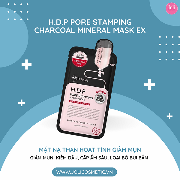 Mặt Nạ Mediheal Than Hoạt Tính Cho Da Mụn H.D.P Pore Stamping Charcoal Mineral Mask EX