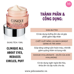 Kem Dưỡng Mắt Clinique Ngăn Ngừa Lão Hóa & Quầng Thâm Bọng Mắt All About Eyes 15ml