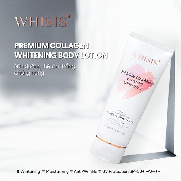 Kem Dưỡng Thể Chống Nắng Toàn Thân Whisis Premium Collagen Whitening Body Lotion SPF50+ PA++++ 200ml