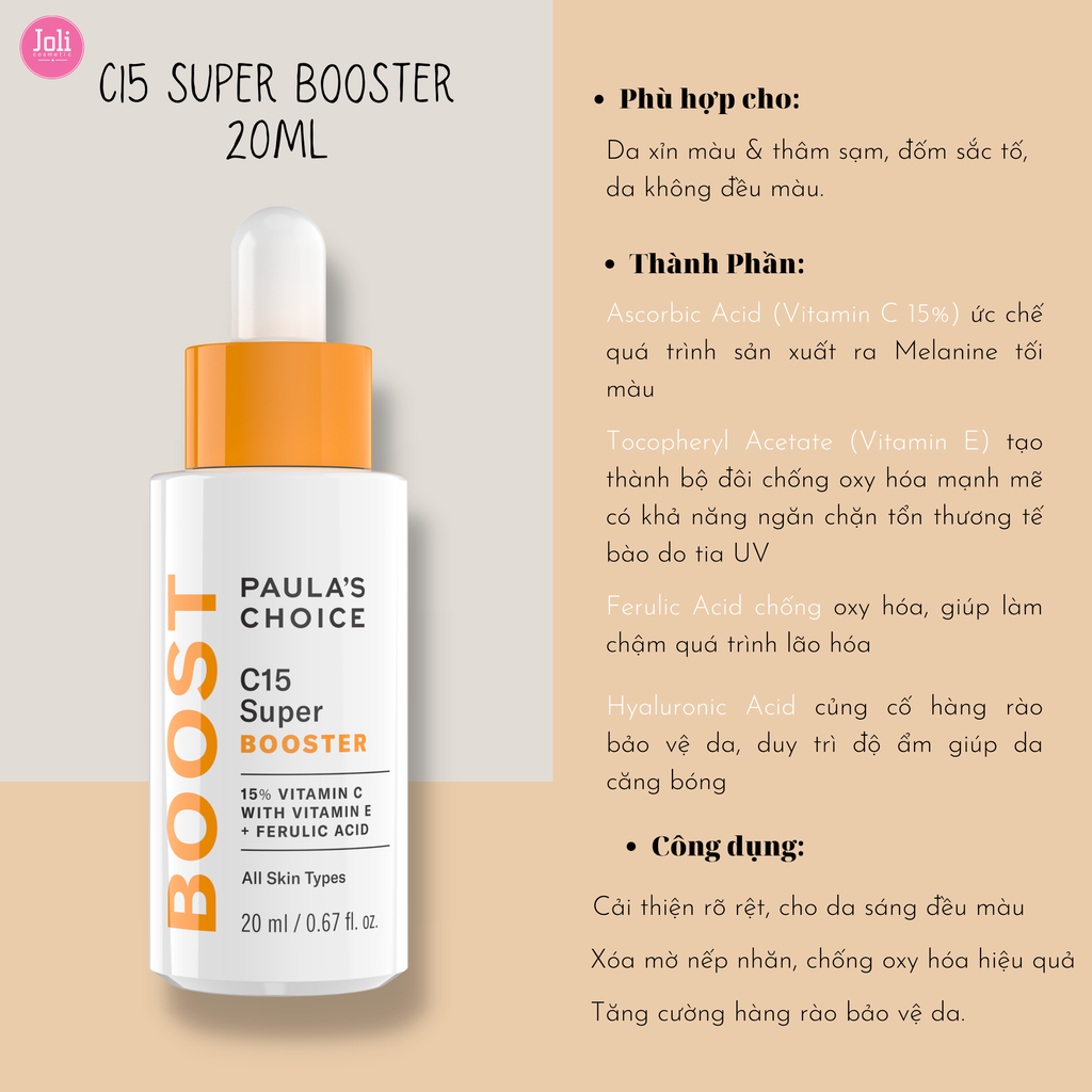 Tinh Chất Làm Sáng Da Chống Lão Hóa Paula's Choice C15 Super Booster 20ml