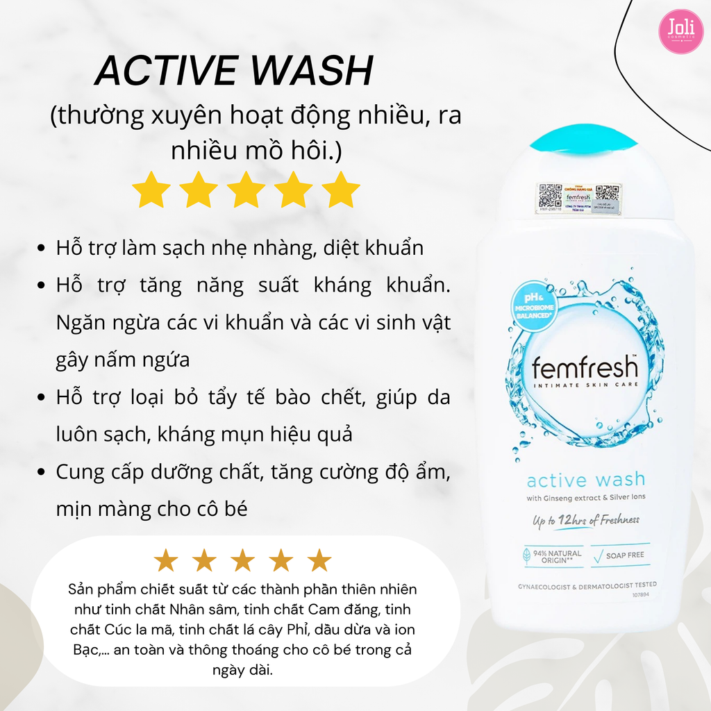 Dung Dịch Vệ Sinh Phụ Nữ Femfresh Wash 250ml