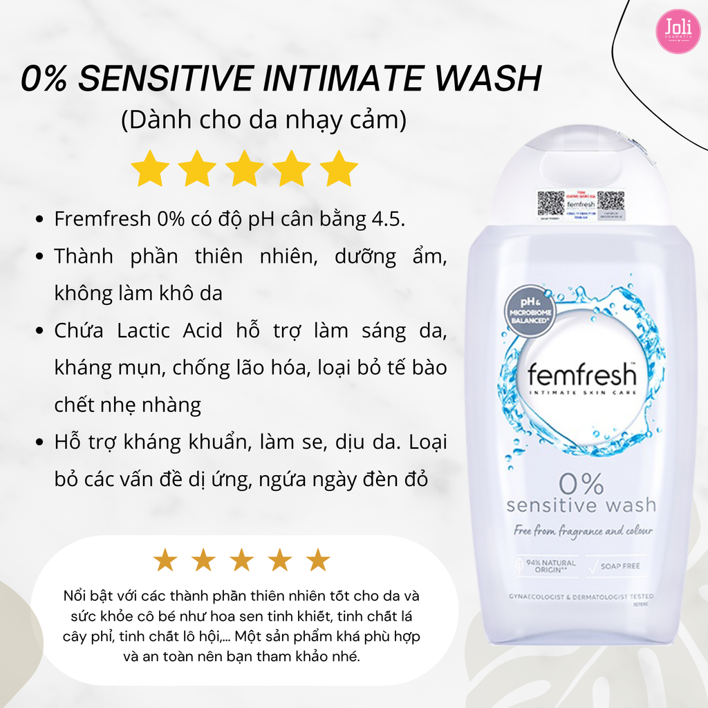 Dung Dịch Vệ Sinh Phụ Nữ Femfresh Wash 250ml