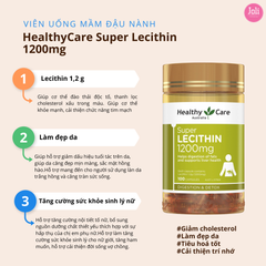 Viên Uống Mầm Đậu Nành HealthyCare Super Lecithin 1200mg 100 viên