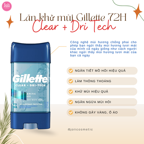 Gel Khử Mùi Giảm Tiết Mồ Hôi Gillette Clear Shield 72HR Sweat Protection 107g