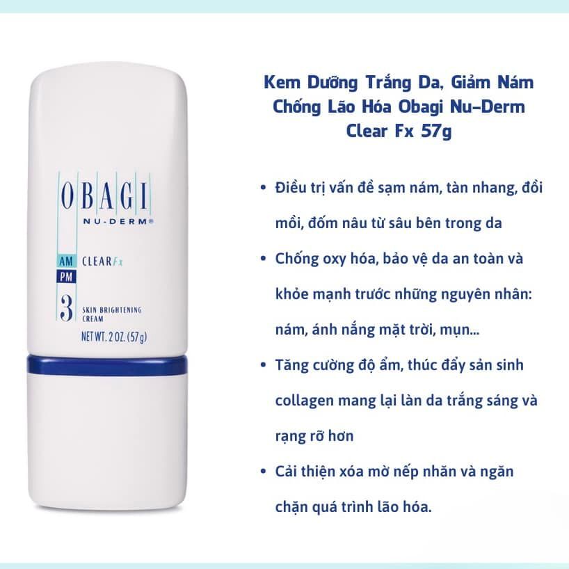 Kem Làm Sáng Da Chống Lão Hóa Obagi Nu-Derm ClearFx #3 57g
