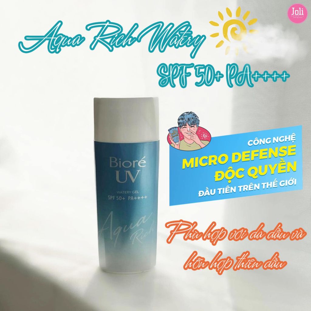 Gel Chống Nắng Dưỡng Ẩm Biore UV Aqua Rich Watery Gel SPF50+ PA++++ 90ml