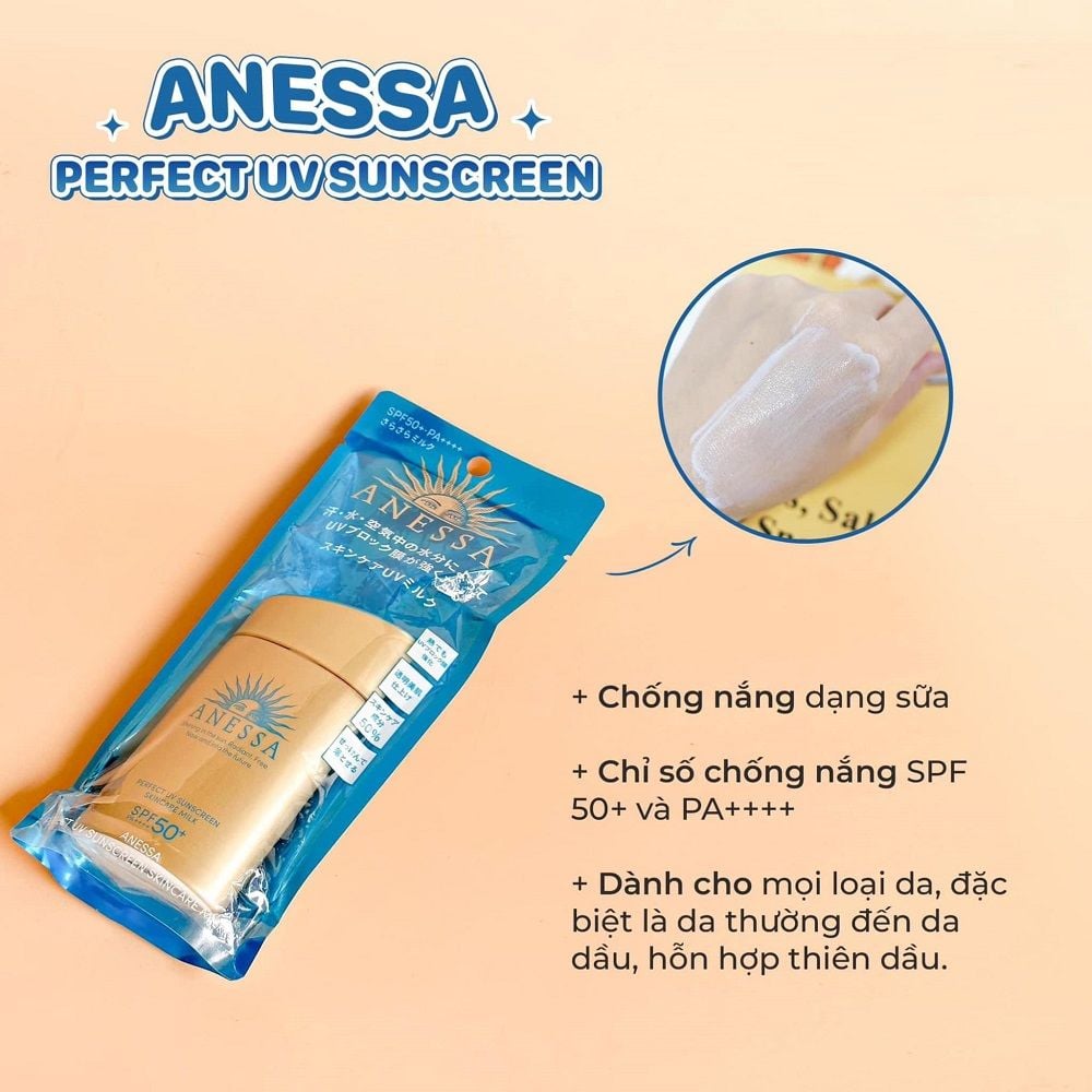 Sữa Chống Nắng Kiềm Dầu Anessa Perfect UV Sunscreen Skincare Milk SPF50+ PA++++ 60ml