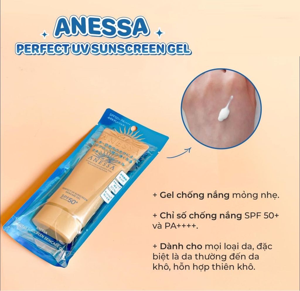 Gel Chống Nắng Dưỡng Ẩm Anessa Perfect UV Sunscreen Skincare Gel SPF50+/PA++++ 90g